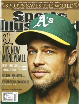 Brad Pitt Signed "Moneyball" Sports Illustrated Magazine (No Label)